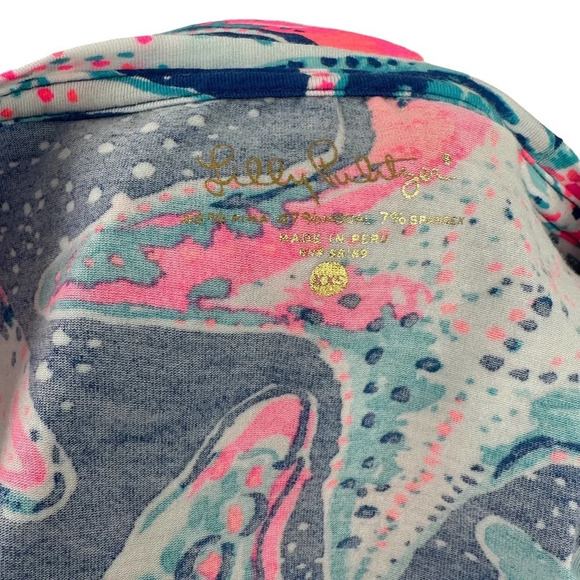 Lilly Pulitzer Dori T-Shirt Indigo Star Struck Print Blue Pink‎ Size XXS - Picture 9 of 11